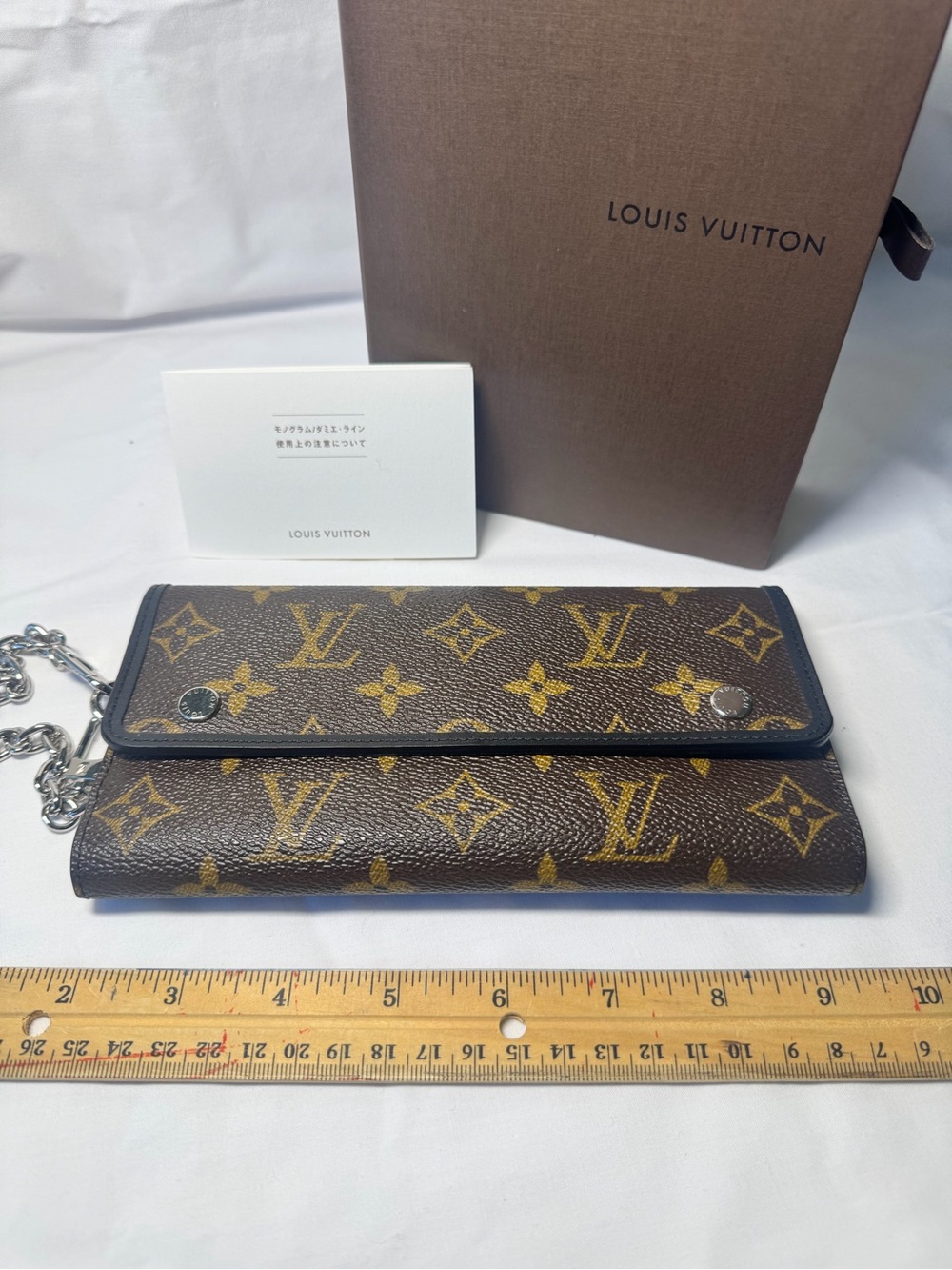 Louis Vuitton Brown Monogram Chain Clutch Wallet